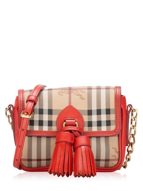 burberry haymarket tassel keyring